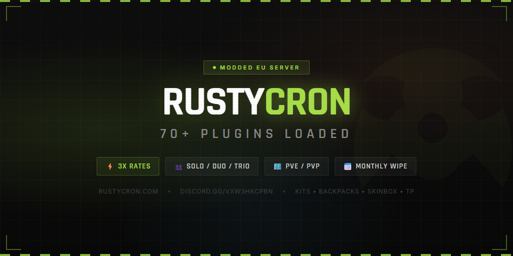 Rustycron 3X | Solo Duo Trio | Loot+ 2X | Smelt 10X | ShareBP
